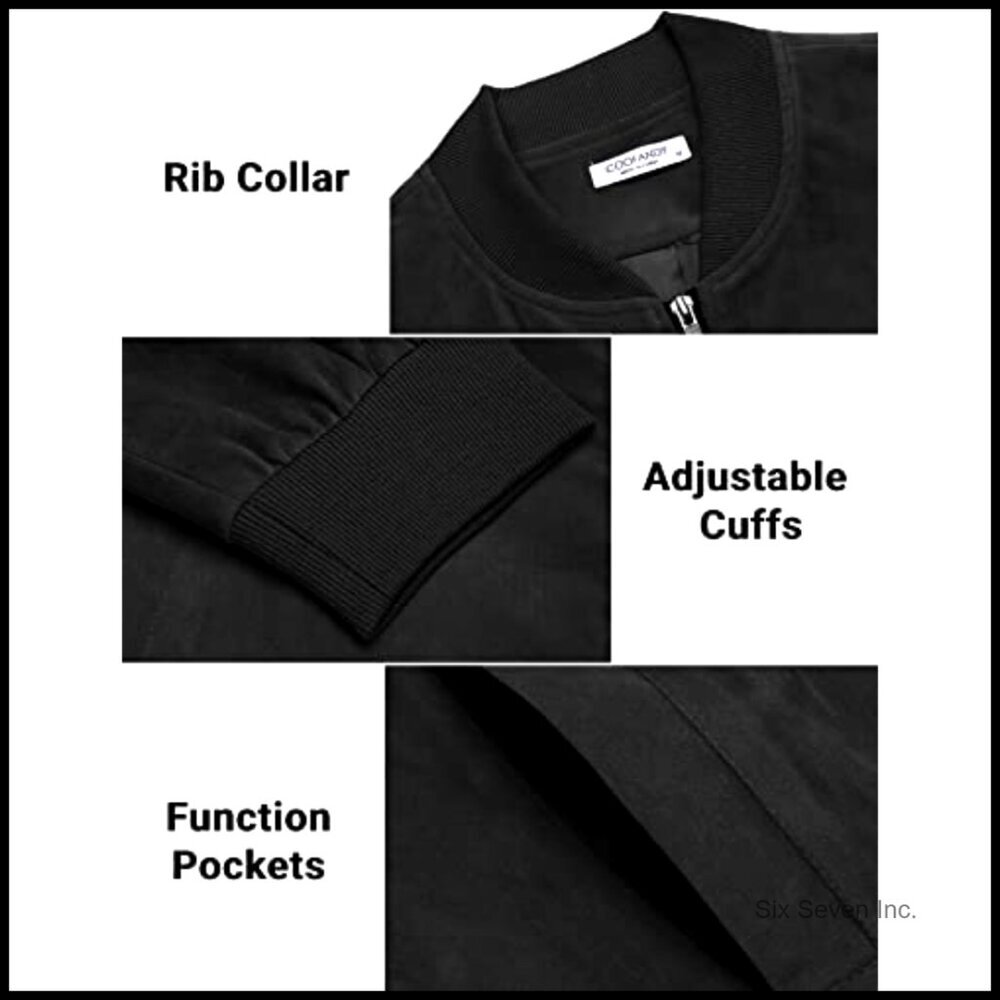 Vintage Lightweight Suede Bomber Jacket Casual Classic Retro Fit Men's Outerwear - Picture 5 of 7